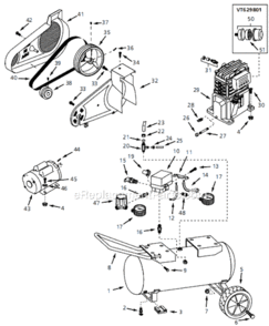 Page A Diagram and Parts List for VT618304 1997 Campbell Hausfeld Compressor